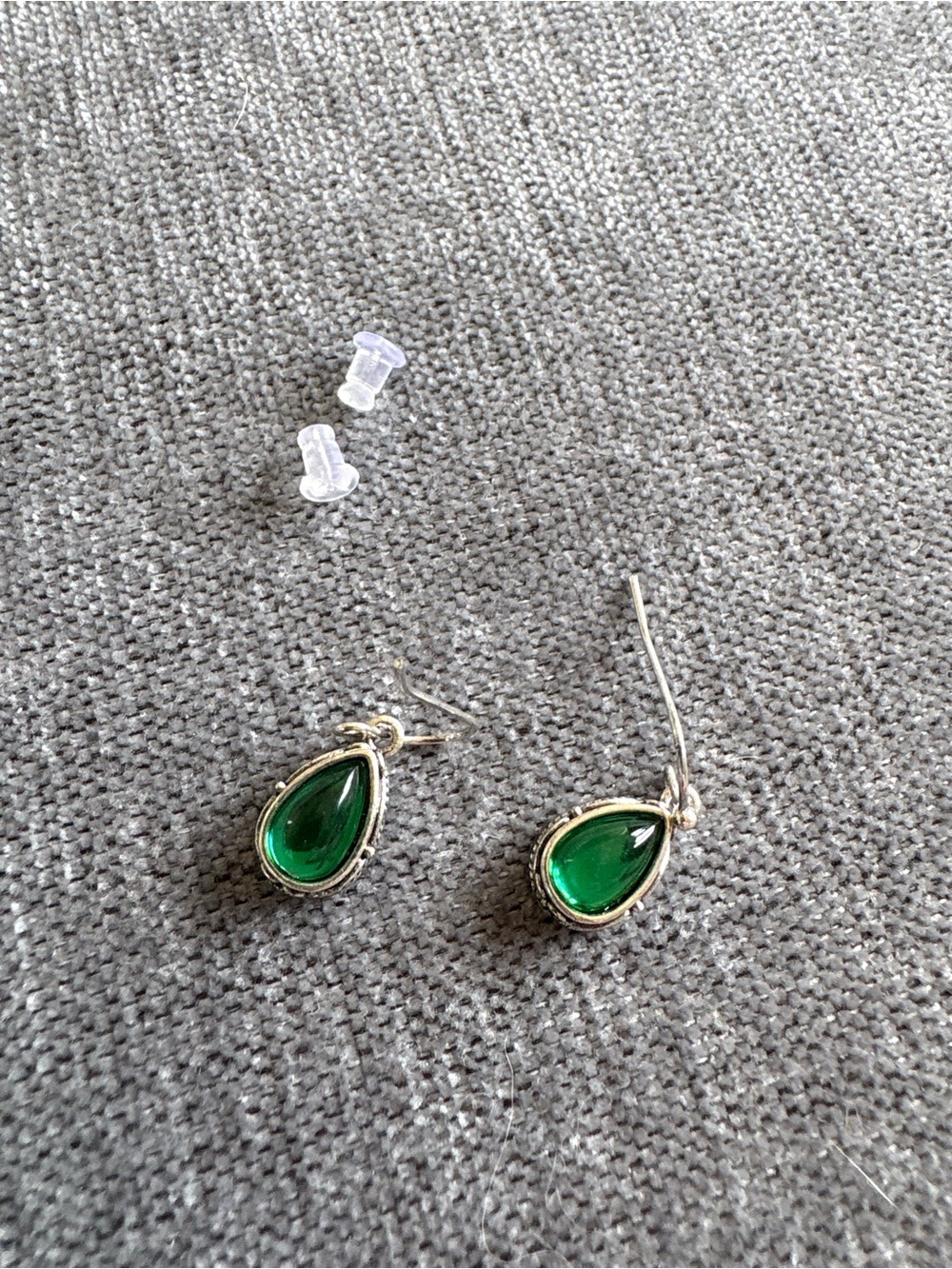 Green Teardrop Dangle Costume Earrings โ Multiple Colors Available